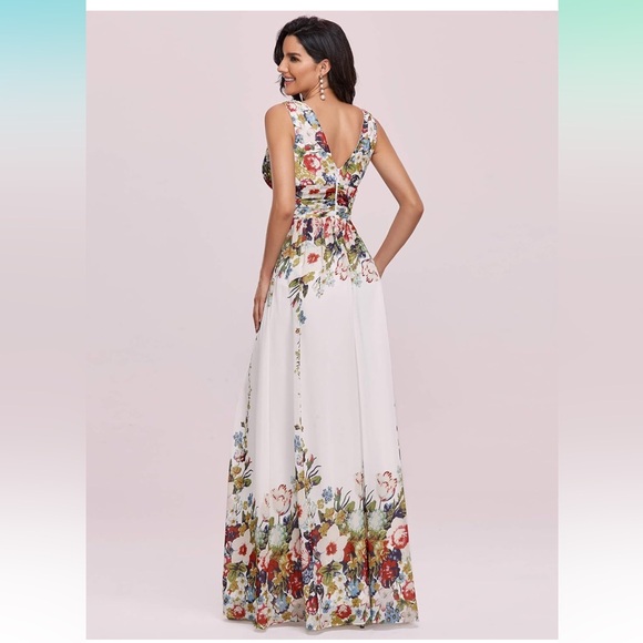Brand: Ever Pretty Floral Printed Sleeveless V Neck Maxi Dress - Picture 14 of 16